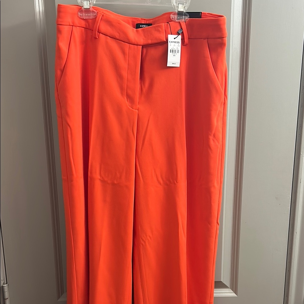 Express Orange Wide Leg Pants with Vibrant Style